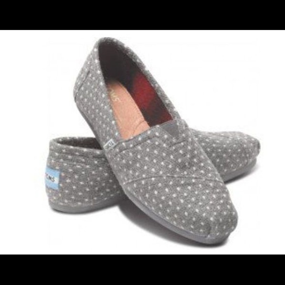 Toms Shoes - Tom’s -Grey and White Polka Dot Flannel